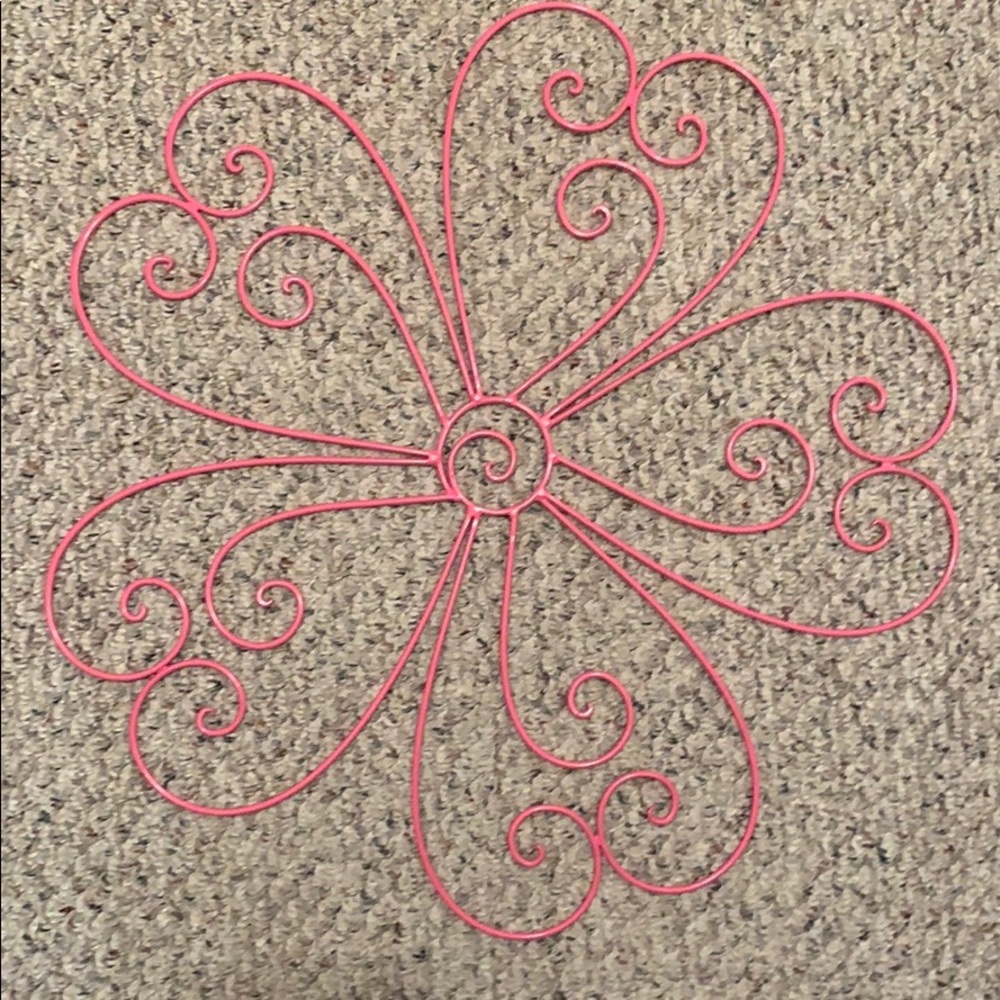 Metal hot pink flowers